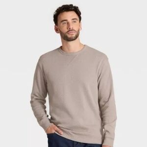 Goodfellow & Co Mens Long Sleeve Cotton Taupe Size Large NEW